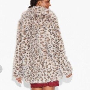 Wild Fable Leopard-Print Faux Fur Jacket in Cream and Brown